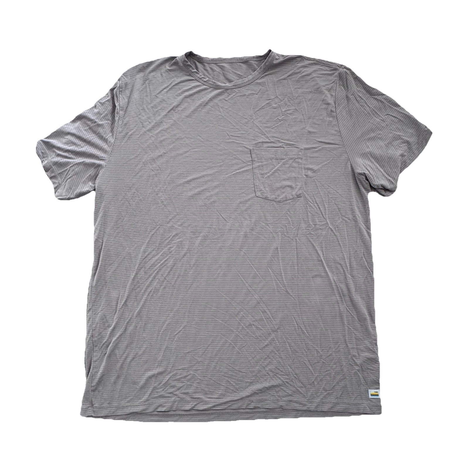 Vuori Men’s Mocha Linear Tech Tee Pocket Shirt Xxl Stretch Comfort Athleisure